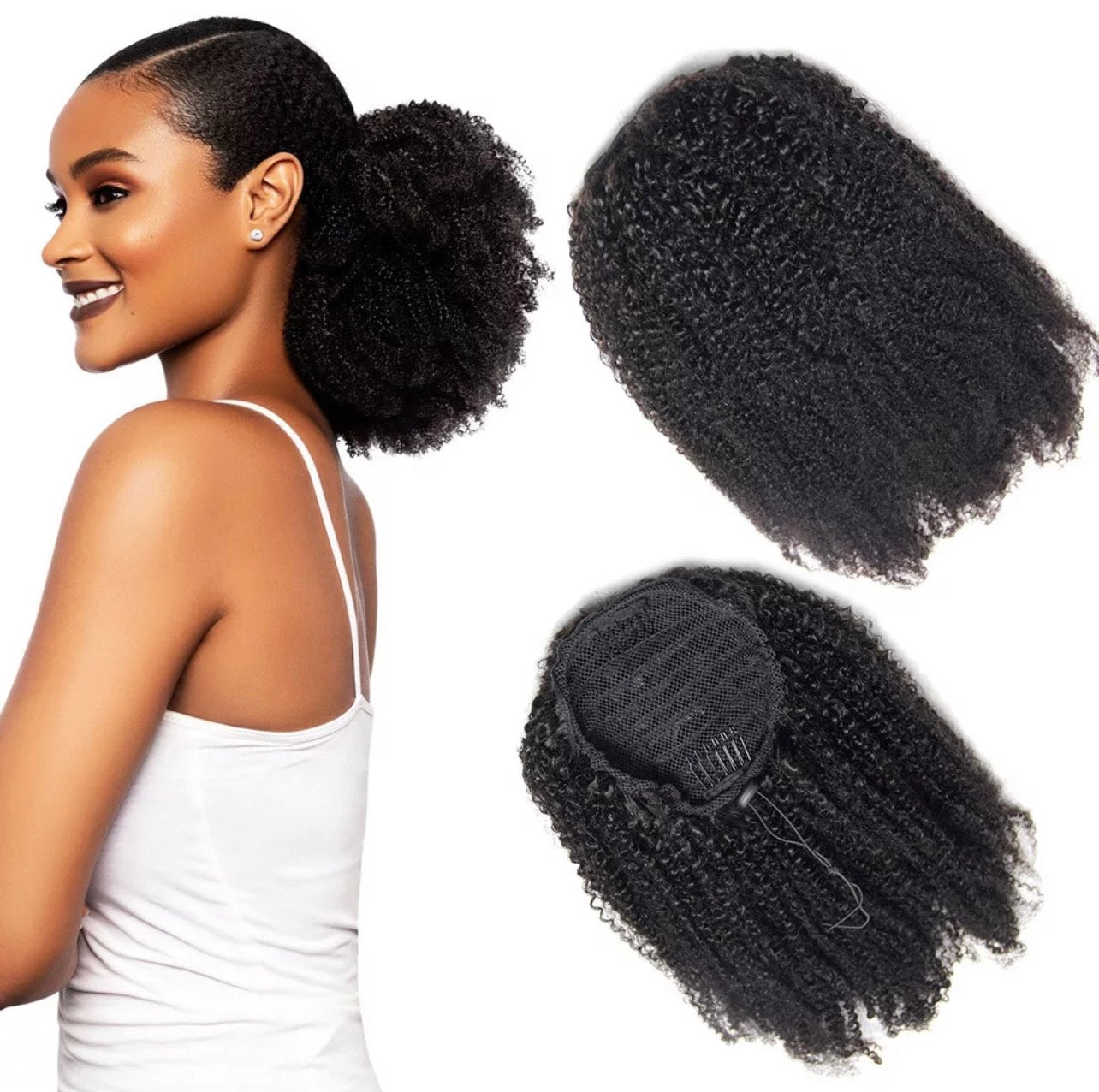 NATURAL AFRO  CURLY PONYTAIL 14 INCHES